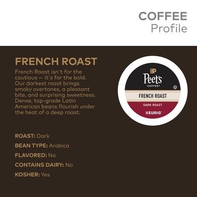 Peet's Coffee French Roast Coffee Keurig K-Cup Pods, 22/Box (5000377806)
