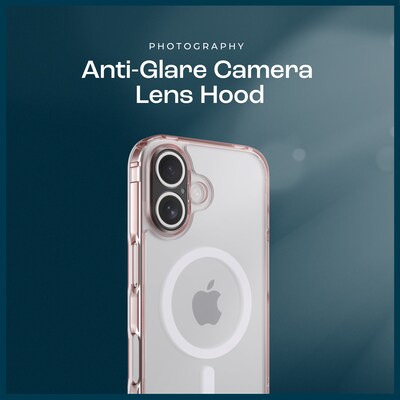 SaharaCase Classic MagSafe Phone Case with Screen Protector for iPhone 16, Shock Absorbing, Rose Gold (CP00640)