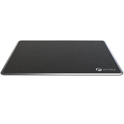 Purely MP93 PU Leather Mouse Pad with Anti-Slip Aluminum Alloy Base, Black (PCCMP93BK)