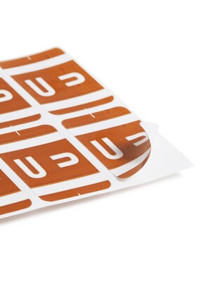 Smead AlphaZ ACCS Color-Coded Alphabetic Labels, U, Dark Brown, 100/Pack (67191)