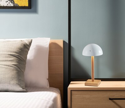 Adesso Nash 12 LED Table Lamp, Natural Wood/White (4065-02)