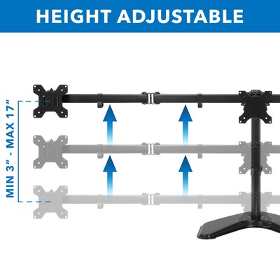 Mount-It! Adjustable Triple Monitor Stand, Up to 32", Black (MI-2789XL)