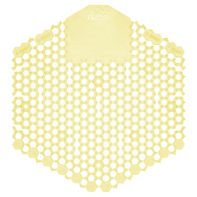 Fresh Products Wave 3D Anti-Splash Urinal Screen, Citrus Scent, Yellow, 10/Box (3WDSF10)