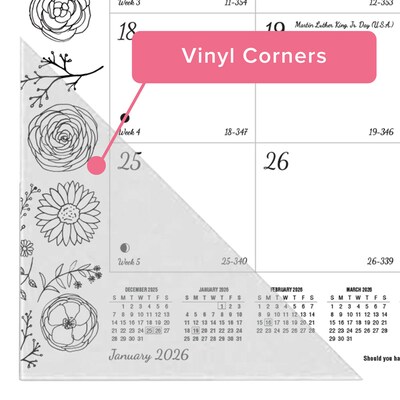 2026 Blueline DoodlePlan 22" x 17" Monthly Desk Pad Calendar, Black/White (C2917311)
