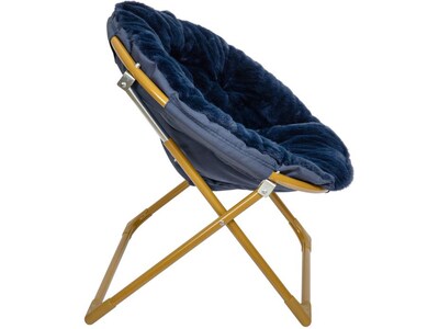 Flash Furniture Gwen Faux Fur Kids' Folding Saucer Chair, Navy (FV-FMC-030-NV-SGD-GG)