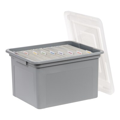 Iris 35 Quart Storage Container, Plastic, Gray, 3/Pack (500166)