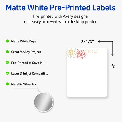 Avery Rectangle Multipurpose Labels, 4 x 3-1/3, White, 40/Pack (19479370428)