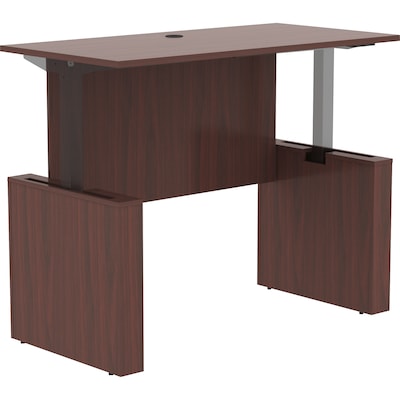 Lorell Essentials Series 60"W Electric Adjustable Standing Desk, Mahogany (LLR69571)