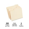 Staples Heavy Duty File Folder, 1/3 Cut Tab, Letter Size, Manila, 250/Box (TR56677)