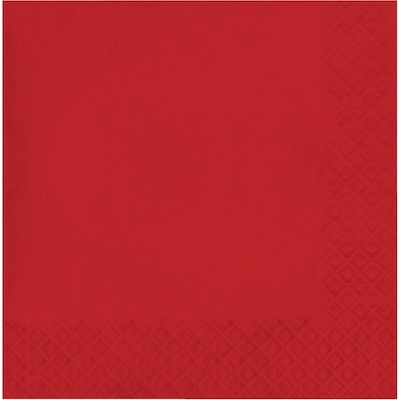 Creative Converting Touch of Color Dinner Napkins, 3-ply, Classic Red, 250/Carton (591031B)