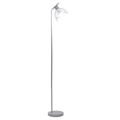 Simple Designs Sleek Essentials 54.5 Metal Floor Lamp with Wire Cage Shade, Gray (LF1050-GRY)