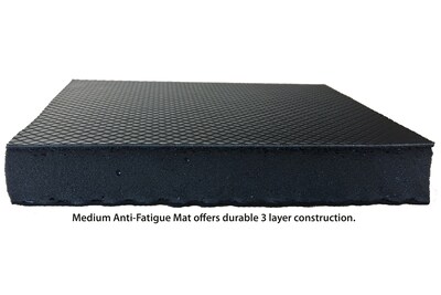 Rocelco Anti-Fatigue Standing Floor Mat, 30" x 20", Black (R MAFM)