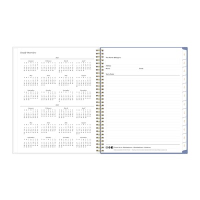 2025-2026 Blue Sky Sincerely Jules Forget Me Not 8.5" x 11" Academic Year Weekly & Monthly Planner, Plastic Cover, Multicolored