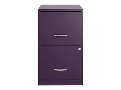 Space Solutions SOHO Smart File 2-Drawer Vertical File Cabinet, Letter Size, Lockable, Midnight Purp