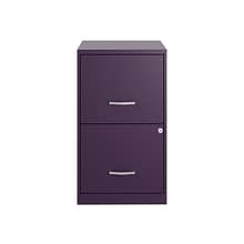Space Solutions SOHO Smart File 2-Drawer Vertical File Cabinet, Letter Size, Lockable, Midnight Purp