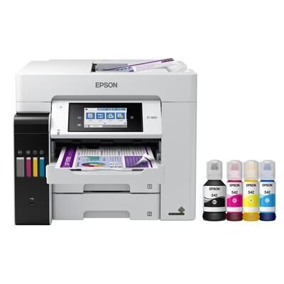 Epson EcoTank Pro ET-5850 Wireless Color Inkjet All-in-One Printer (C11CJ29201) with 2 Year Unlimited Ink