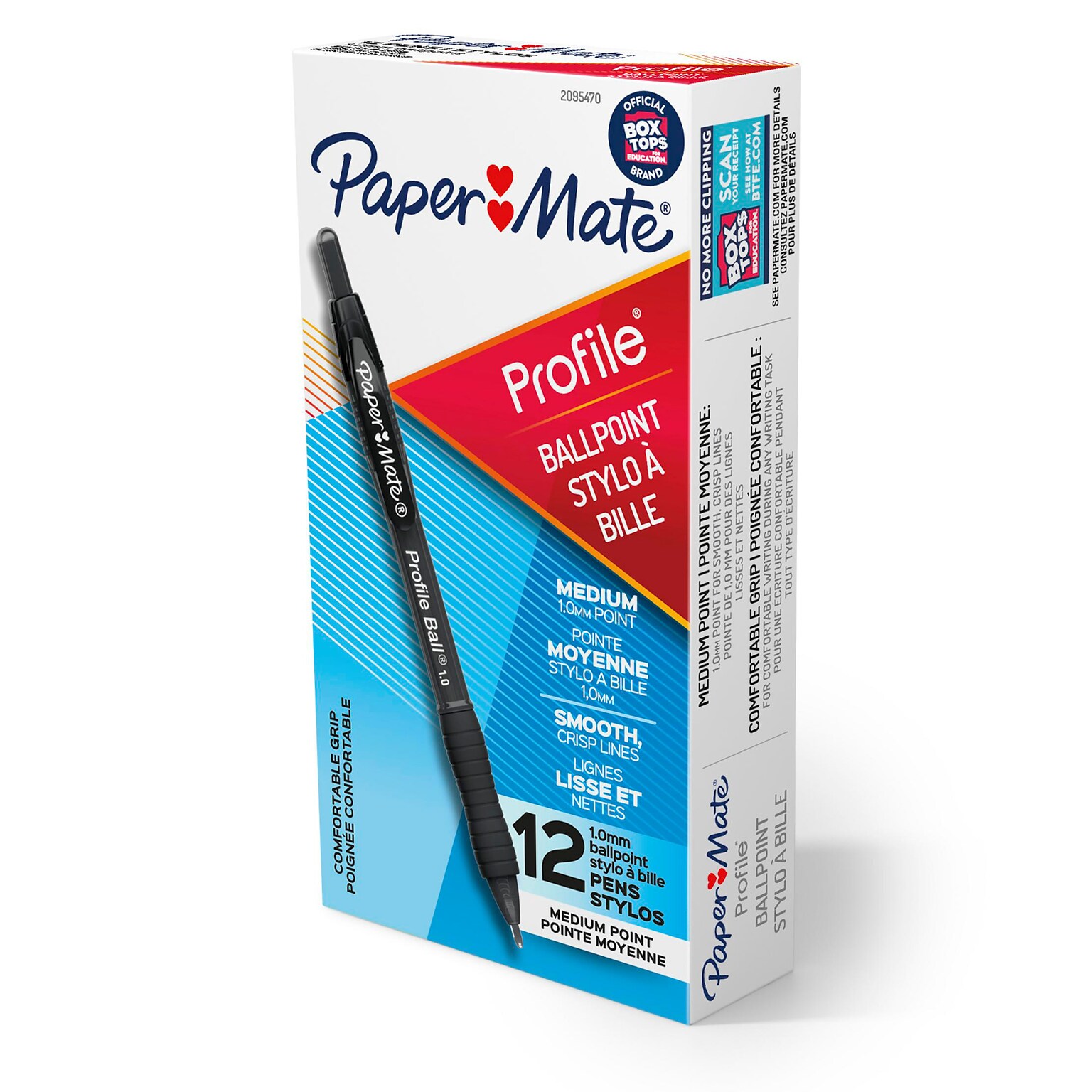 Paper Mate Profile Retractable Ballpoint Pen, Medium Point, Black Ink, Dozen (2095470)