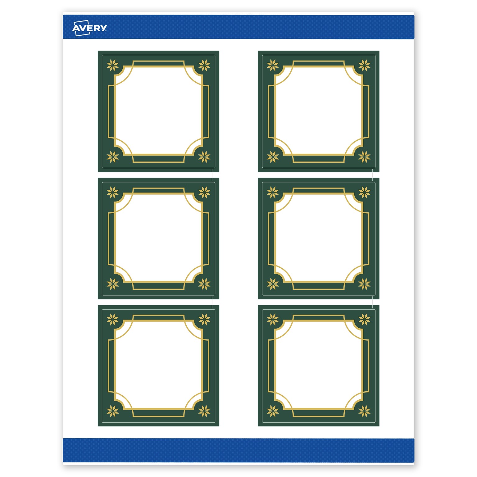 Avery Square Multipurpose Labels, 3 x 3, White, 60/Pack (19479370384)