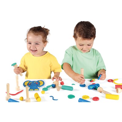 JOVI Plastilina Modeling Clay Baby School Pack, 20 Bars & 9 Stamps (JOV37120)