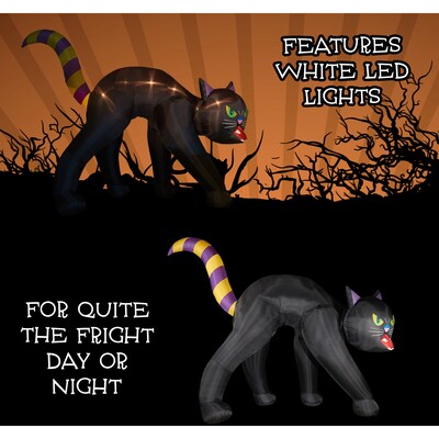 Haunted Hill Farm 20' Outdoor Inflatable Black Cat with Lights (HIBCAT201-L)