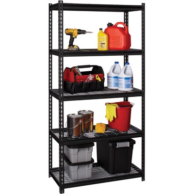 Lorell Wire Deck Shelving, 36W x 18D x 72H, Black (LLR99929)