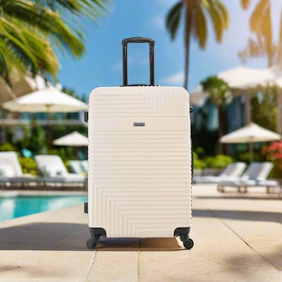 InUSA Resilience 29.52" Hardside Suitcase, 4-Wheeled Spinner, TSA Checkpoint Friendly, Sand (IURES00L-SAN)