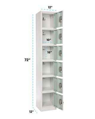 AdirOffice 72 6-Tier Misty Green Storage Locker (ADI629-206-MGRN)