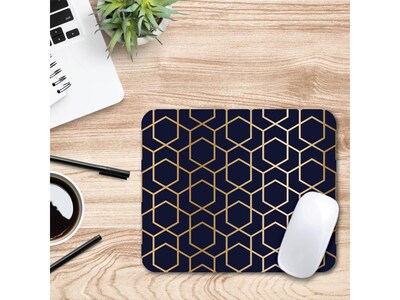 OTM Essentials Prints Series Golden Hexagrams Non-Skid Mouse Pad, Black/Gold (OP-MH-Z119A)