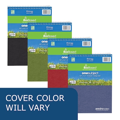 Roaring Spring Paper Products BioBased 1-Subject Professional Notebooks, 11.5 x 8.5, College Ruled, 70 Sheets, Each (13363)