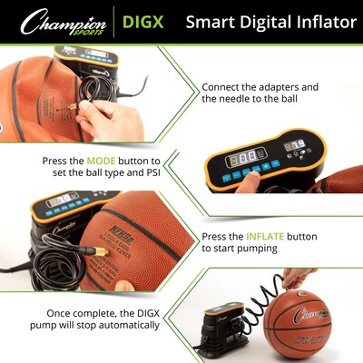 Champion Sports Smart Digital Inflator, Black (CHSDIGX)