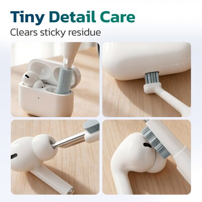 Purely D58 22-in-1 Computer and Keyboard Cleaning Brush Kit with Storage Tray, White (PCKOD58)