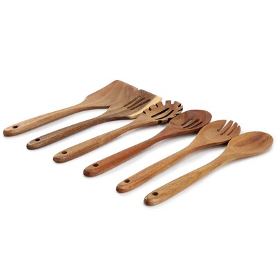 MegaChef Cooking Utensil Set, Wood, 6 Piece (935122144M)