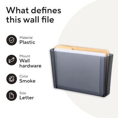 TRU RED™ Plastic Letter Wall File, Smoke (TR55343)