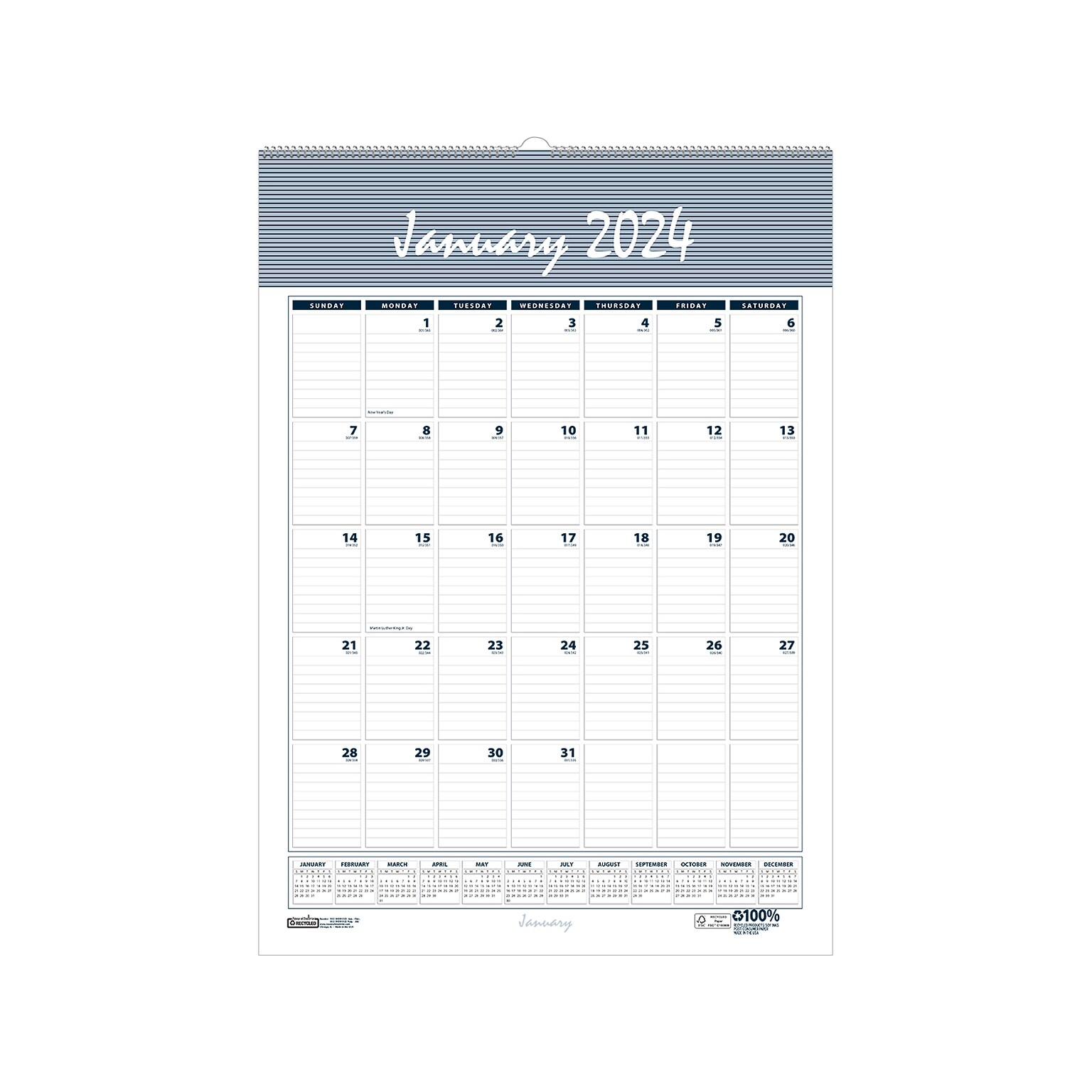 2024 House of Doolittle Bar Harbor 12" x 17" Monthly Wall Calendar