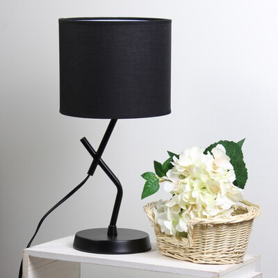 Simple Designs Abstract 17.13" LED Table Lamp, Black (LT1172-BLK)