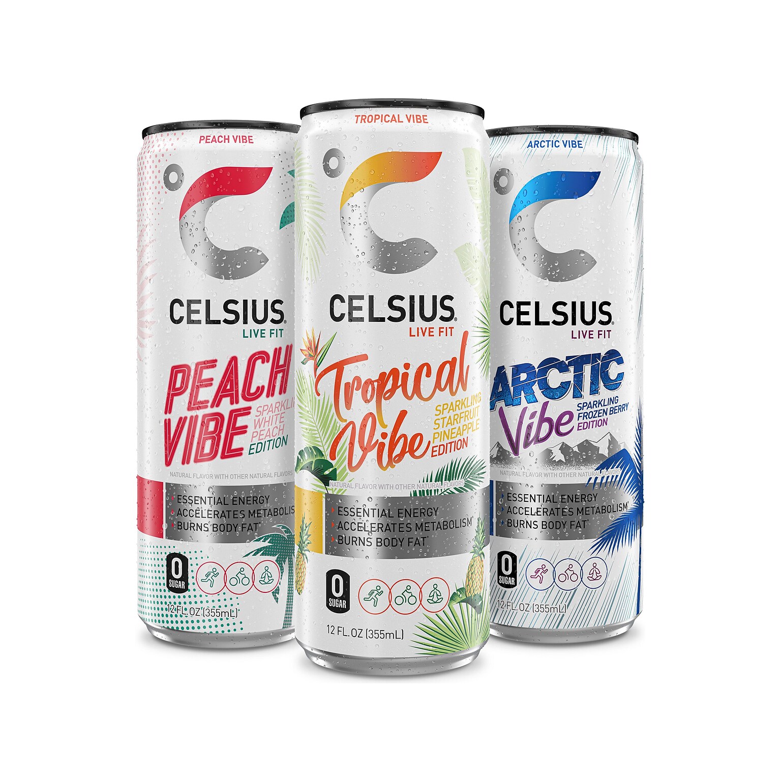 Celsius Sugar-Free Variety Pack Sparkling Energy Drink, 12 oz., 12 Cans/Carton (CLL00071)