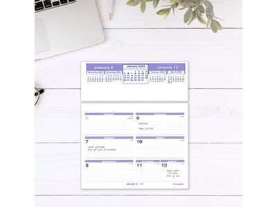 2025 AT-A-GLANCE Flip-A-Week 7" x 5.5" Weekly Desk Calendar Refill, White/Blue (SW705X-50-25)