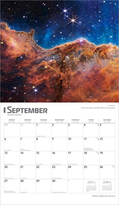 2026 BrownTrout NASA Explore the Universe 14" x 12" Monthly Wall Calendar (9798330704743)