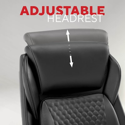 Staples Randolph Ergonomic Bonded Leather Executive Big & Tall Chair, 400 lb. Capacity, Black (ST62818)