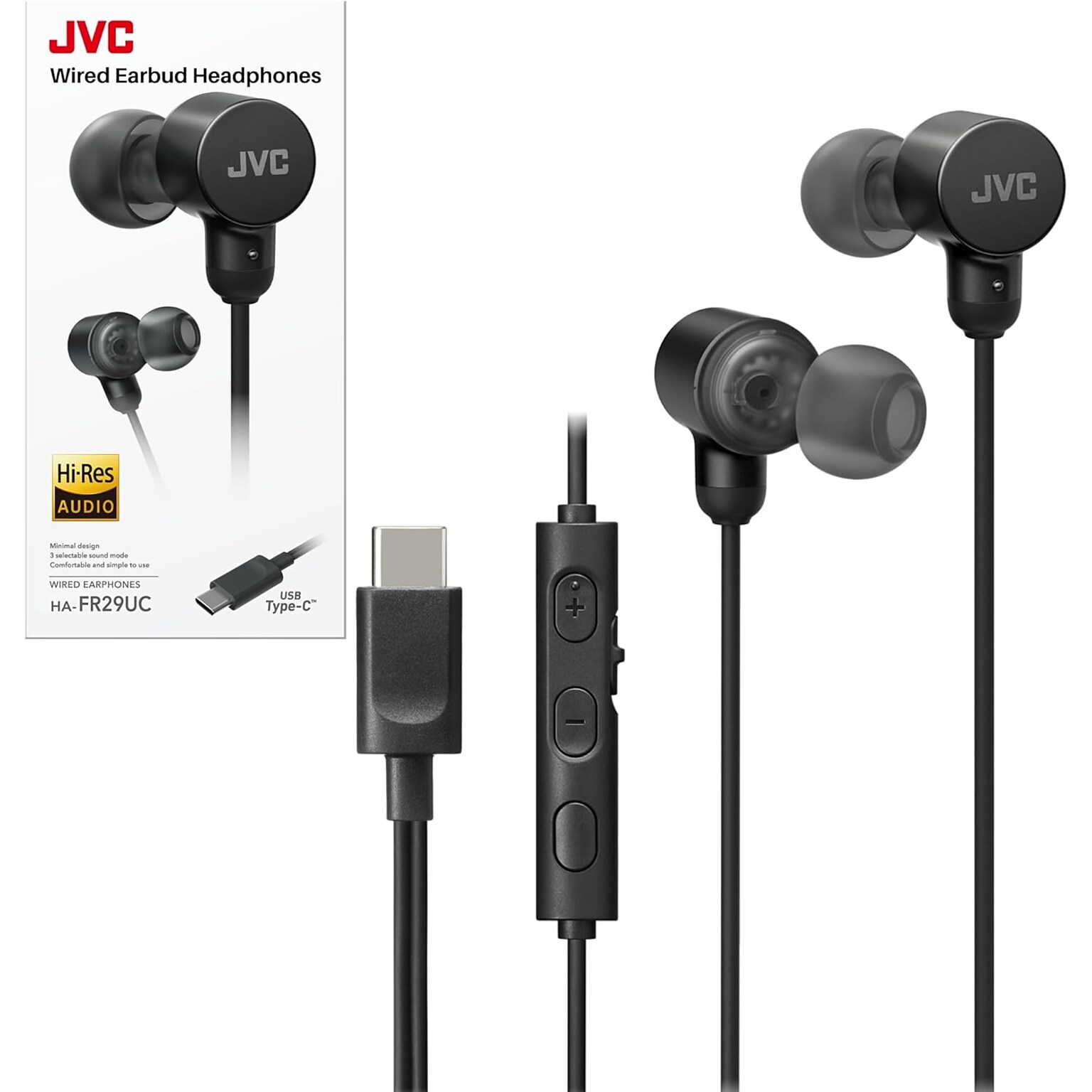 JVC Earbuds, Black (HAFR29UCB)