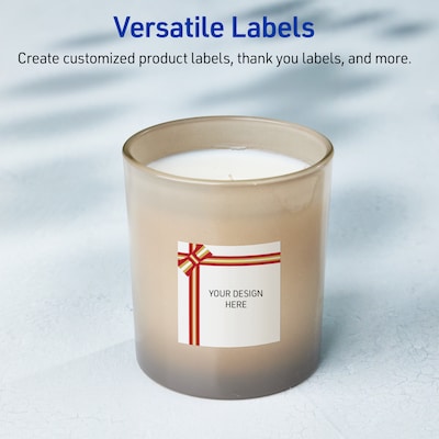 Avery Square Multipurpose Labels, 3" x 3", White, 60/Pack (19479370590)