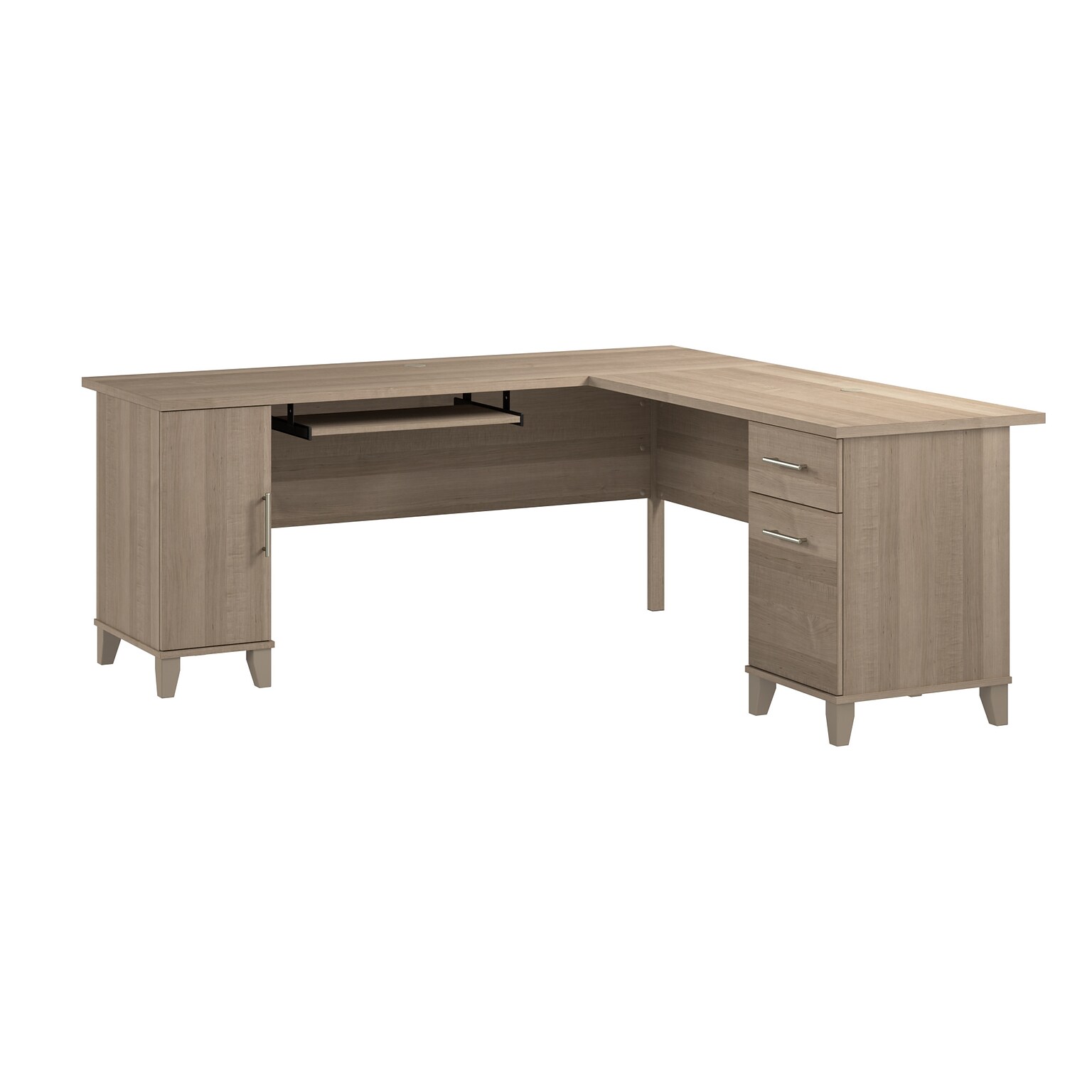 Bush Home Somerset 72W L Shaped Office Desk with Storage, Ash Gray (WC81610K)