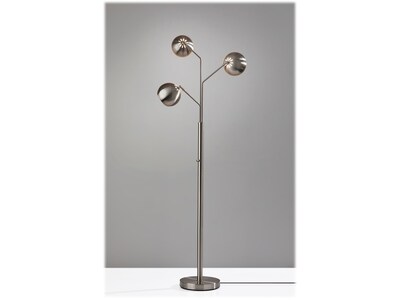 Adesso Emerson 68" Brushed Steel Floor Lamp with Globe Shades (5139-22)