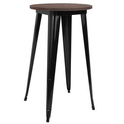 Flash Furniture Metal/Wood Restaurant Bar Table, 41.5H, Black (CH5108040M1BK)