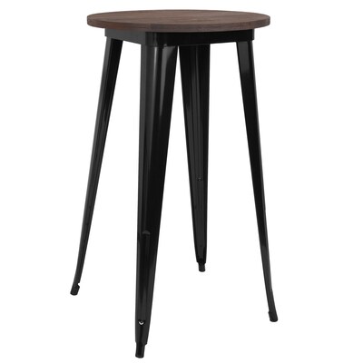 Flash Furniture Metal/Wood Restaurant Bar Table, 41.5"H, Black (CH5108040M1BK)