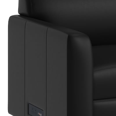 Flash Furniture Agent LeatherSoft Reception Sofa, Black/Chrome Legs (BT827U3BKCHR)