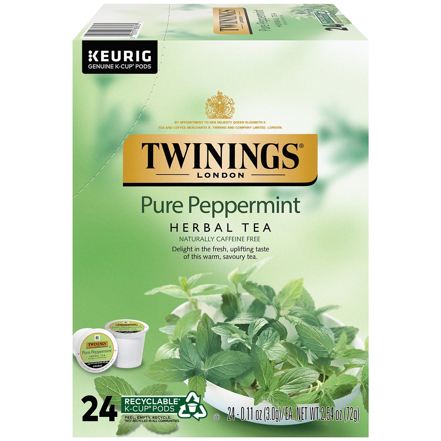 Twinings of London  Pure Peppermint Herbal Tea, Keurig® K-Cup® Pods, 24/Box (TNA85813)