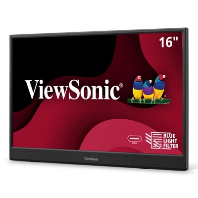 ViewSonic Portable 16 FHD 60Hz LED Monitor, Black (VA1653)