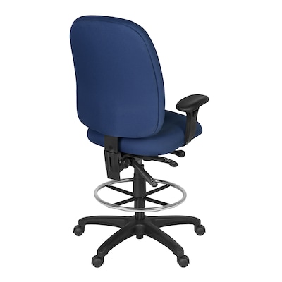 Regency Comfort Series Fabric Drafting Chair with Footrest and Lumbar Support, Navy Blue (125-DK-NV)