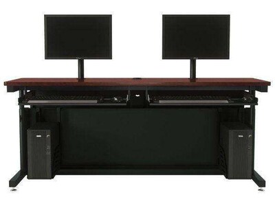 VersaDesk Deluxe 72W Manual Adjustable Standing Computer Table, Cherry/Black (CTL7224-BC)